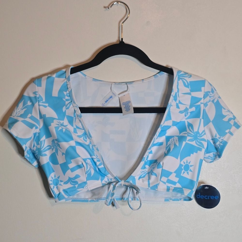 Decree Crop Tee Swim Top Size Small